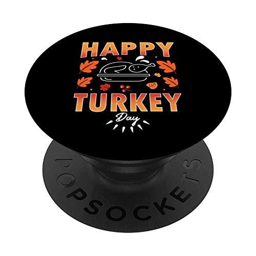 Happy Turkey Day Funny Leg Day Family Humor Thanksgiving PopSockets Swappable PopGrip