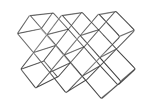 ECHTWERK Weinregal für bis zu 8 Flaschen, Flaschenregal freistehend, Weinflaschenhalter, Weinlagerung, Weinaufbewahrung, Weinständer, aus hochwertigem Eisen, 46 x 16,6 x 31 cm , Black-Edition