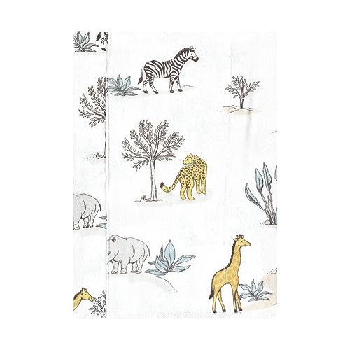 Luvable Friends Hudson Baby Flannel Burp Cloths 4pk, Safari Friends2