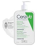 CeraVe Hydrating CREAM-TO-FOAM Cleanser. Face & Eye Makeup Remover with Hyaluronic Acid & Ceramides. Normal to dry skin. Gentle face wash for men & women, removes dirt, excess oil. Fragrance Free, 473ML