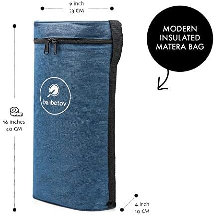 balibetov Insulated Carry Tote Matera Bag for Yerba Mate Gourd and Thermo I Modern Practical Bag for Men, Women at Work, Outdoor, Travel, Picnic (Blue)