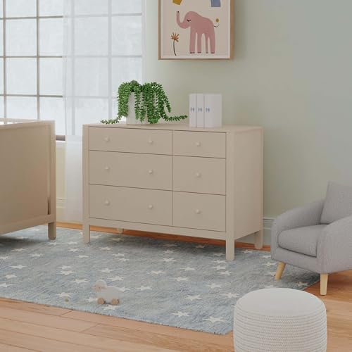 Carter's by Davinci Marisol 6-Drawer Dresser in Taupe/Washed Natural, GREENGUARD Gold Certified