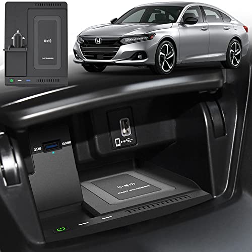 Wireless Car Charger for Honda Accord 2018-2022, 15W Qi Fast Charging Phone Charger Pad for iPhone Samsung, Center Console Accessory for 10th Gen Honda Accord, Gift for Honda Accord Owners