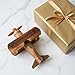 TOYANDONA Vintage Wooden Airplane Model Decoration Retro Biplane Ornament for Home Office Desk Decor Wooden Toy Airplane Unique Antique Aircraft Decor for Boy Girl