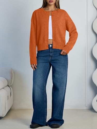 Image of Trendy Queen Cropped Cardigan Sweaters for Women Lightweight Y2k Fall Outfits Spring Fashion Clothes 2026