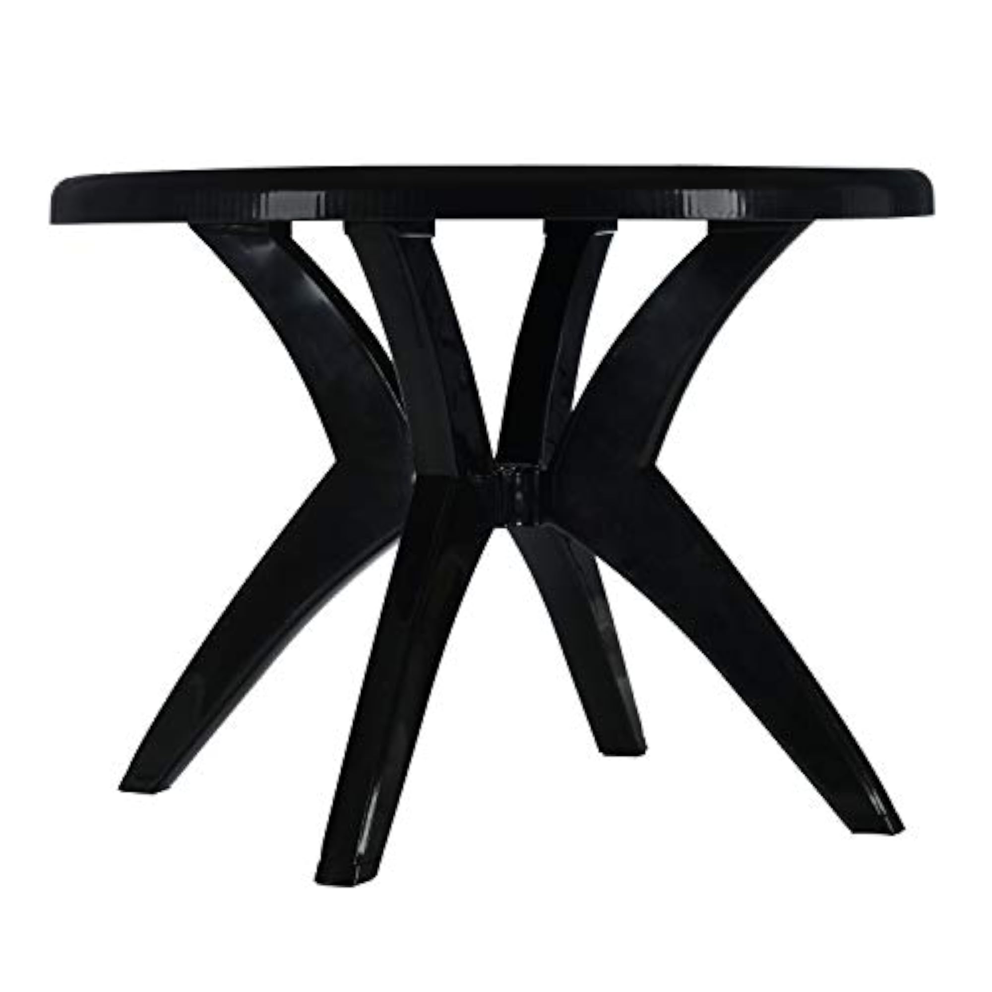 Marina 4 Seater Plastic Contemporary Round Dining Table in Black