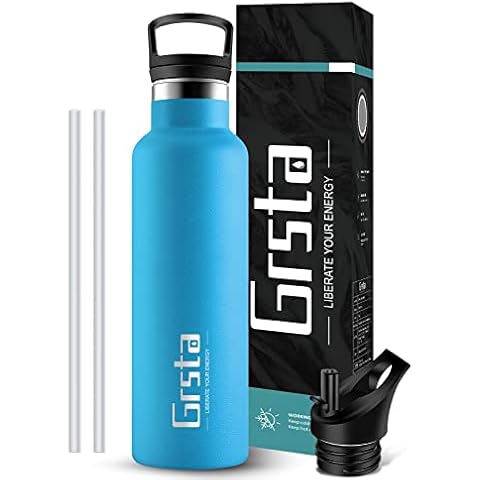Grsta Stainless Steel Drinking Bottle, 1 Litre, BPA-Free Drinking Bottle, Leak-Proof, Sports Bottle for School, Fitness, Yoga, Travel, Outdoor Cover