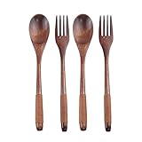 Antrader Wooden Flatware Set Kitchen Tableware Dinnerware Flatware Eco friendly Wood Cutlery Wooden...