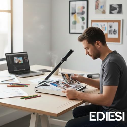 Miniatura 7 de Ediesi, Guillotina De Papel, Cizalla, A4, Cortador De Papel, Profesional, Manual, Máxima Precisión, Con Imán Para Una Sujeción Mejorada, 4 Colores Disponibles Blanco