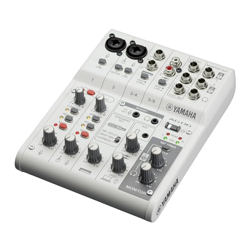 image for Yamaha AG06MK2 White 6-Channel Live Streaming Loopback Mixer/USB Inter