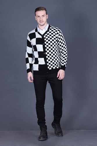 Image of GODFREY V Neck Cardigans for Men - Full Sleeve Woolen Sweater for Man Winter Wear