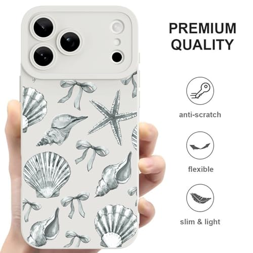 Image of ZIYE for Phone 17 Pro Case White Seashell Bow Pattern