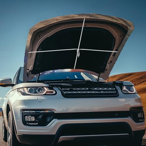 Image of 59x39 Inch Hood Cover for Compact Cars SUV Sedans Trucks, Waterproof American Flag Horse Stretchable Car Hood Wraps Auto Banner Auto Dcorative Accessories