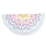 FOMIYES Mandala Wandteppich Indianer Runde Schwimmtuch Strand Decke Picknicktisch Cover Boho Meditation Teppich Gypsy Baumwoll Tischdecke Strandtuch