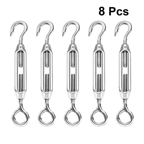 DOITOOL 8Pcs Tensão Gancho E Olho Turnbuckle Hook Turn Fivela de Aço Inoxidável Coador CO Corpo Aber