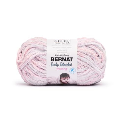 Image of Bernat Baby Blanket Frosting Yarn for Crocheting Soft, Pink Plum | #6 Super Bulky Yarn, 100% Polyester, Soft Baby Blanket Crochet Yarn for Knitting & Crafts, 220yds, 300g /10.5oz, 1 Pack