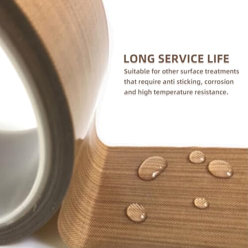 2 Stück Teflonband Hitzebeständiges Klebeband Auspuff Dichtband KaptonTape Selbstklebend PTFE Glasklebeband High Temp Klebeband Dichuntgsband 15mmx10mx0.18mm für Vakuumiergerät kabelbeschriftung