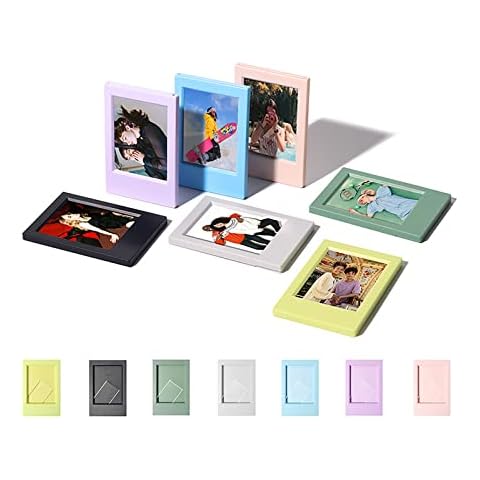 (7 Pack) Rieibi 3 Inch Polaroid Mini Photo Frame - Picture Frame Set for Polaroid and Instax Mini Evo/11/9/8/7+ Film - Photo Frame for Table Decoration Cover