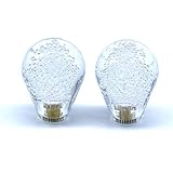 Arcity 2 Pieces Arcade Joystick Bat Top Big Head Oval Handle Knob American Type White and White Transparent for Zippy SANWA SEIMITSU Arcade1up Machine Console Cabinet New (HY-PJ094-10)