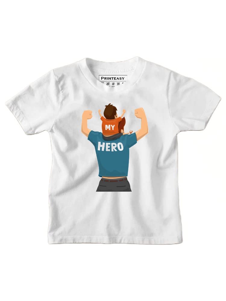 � My Dad My Hero Cotton Round Neck Short Sleeve Unisex Kid T-Shirt for Boys & Girls-image-14