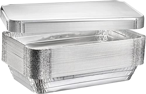 Durable Full Size Deep Aluminum Foil Roasting & Steam Table Pans With Aluminum Lids - Best for Baking Roasting Cooking & All kind of Meal Prep for large Group- 10 Ct