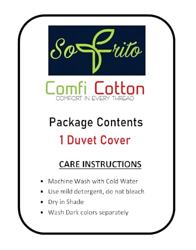 Image of Sofrito Micorfiber - Cotton Feel Duvet /Comforter Cover (Single - 61 inchx91 inch - Inches) with Solid Zipper Clousre - Navy Blue | Solid Zipper Closure & Four Corner Ties |