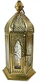 lanternes orientales fer forgé  Guru-Shop Lanterne Orientale en Métal/verre au Design Marocain, Lampe à Vent, Incolore, Leverre, Couleur : Incolore, 21x9,5x9,5 cm, Lanternes Orientales