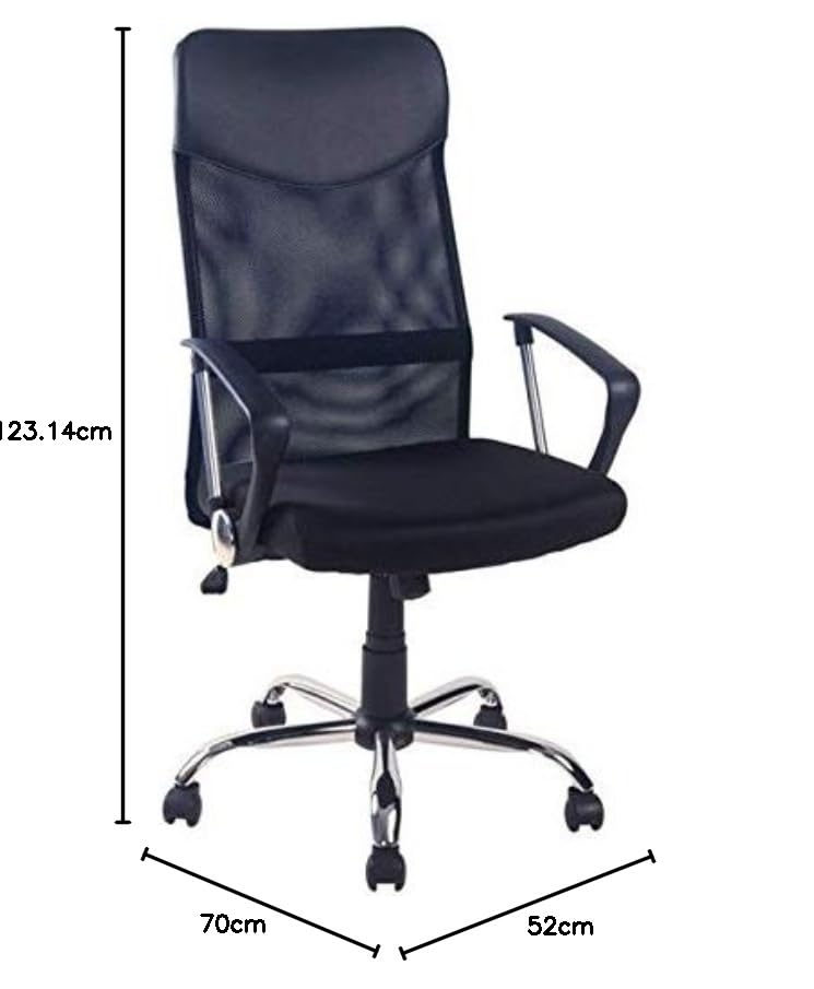 Silla de Oficina y Escritorio Ergonómica con Reposabrazos, Elegante para tu Espacio de Trabajo, Ajustable en Altura, Soporte Lumbar, Negro