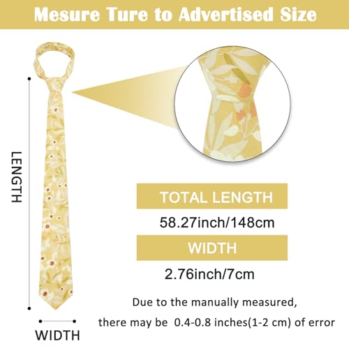 Image of Mantieqingway Men's Cotton Floral Neck Tie 2.56'' Printed Skinny Tie