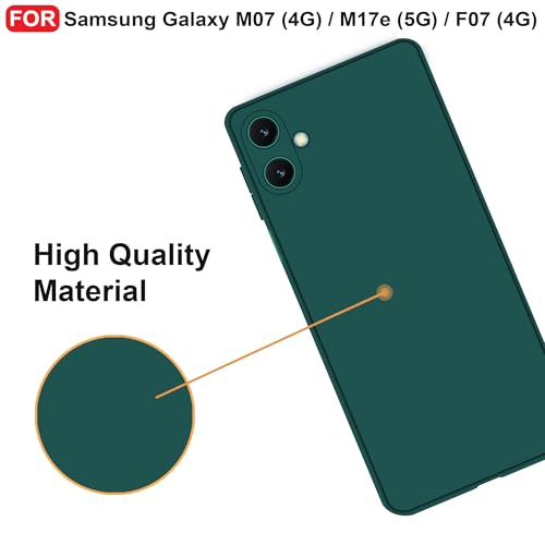 Image of CEDO Back Cover for Samsung Galaxy M07 (4G) / M17e (5G) / F07 (4G) | Camera Bump Protection & Inner Velvet Fabric Lining | Ultra Slim Matte Soft Rubberised Case Cover (Green)