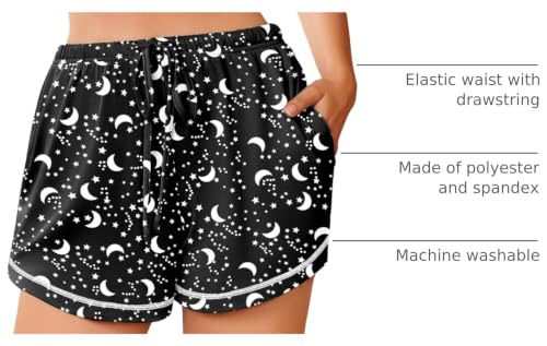 Image of Ekouaer Pajama Shorts for Women 2026 Soft Sleep Shorts Casual Lounge Shorts Comfy Pj Bottoms with Pockets