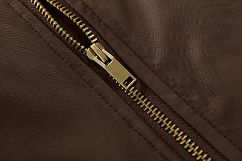 Crysully Men's Coat Winter Thick Army Military Bomber Pilot Jacket Coffee #TOP4