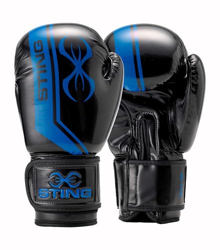 Image of STING Boxing - Armalite Boxing Gloves | for Competition & Training (Black /Blue, 16oz)