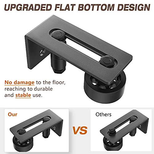 Homlxclx Heavy Duty Sliding Barn Door Floor Guide, Adjustable Roller, Wall Mount System, Flush Bottom Design, Barn Door Panel Non-Damage(8 In 1) #TOP1