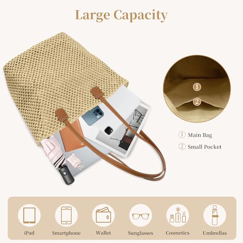 Image of Crescent Straw Shoulder Handbag for Women Summer Beach Tote Raffia Woven Purse Hobo Underarm Bag 2026