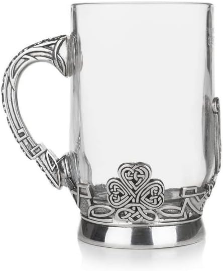 AE Williams Celtic Glass Tankard Scotland Gift Dinner Party or Gathering (Celtic Knot, 6.3'x4.3)
