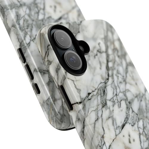 Coque iPhone 16 Plus marbre blanc rigide contre les rayures