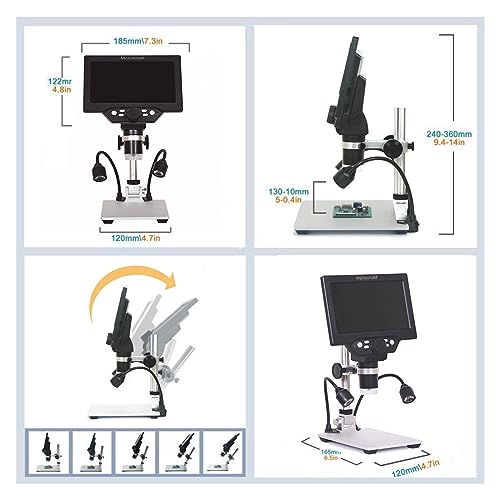 Microscope numérique écran LCD 7 pouces scope grossissement 1200X loupe 12MP - 6