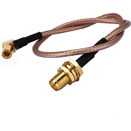 RP-SMA Female Bulkhead Straight to SSMB Male Right Angle Aerial Extension Cable RG316 15cm Ships From USA