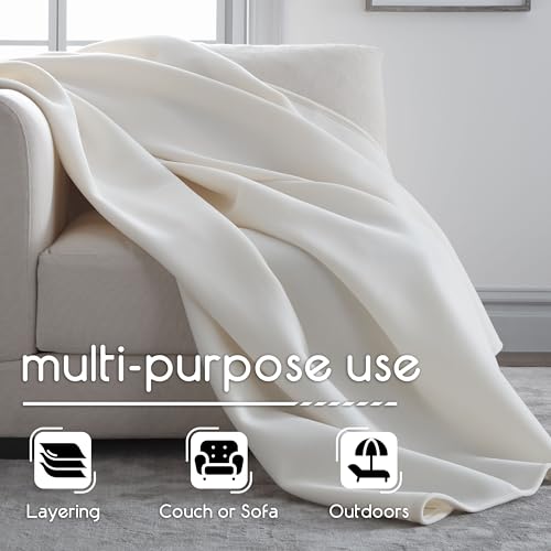 Vellux 1B07039 Original Insulating Core Hotel Style Solid blanket Machine Washable Soft Cozy Warm Pet Friendly Bed Sofa Blankets, King, Ivory by Vellux - Image 7