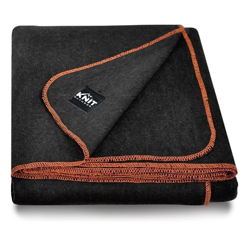Knit Outdoor Large Military Wool Blanket - Warm & Thick Emergency Survival Blanket Great for Camping, Outdoors, Sports Events, Picnics, 4.5 lbs, 64