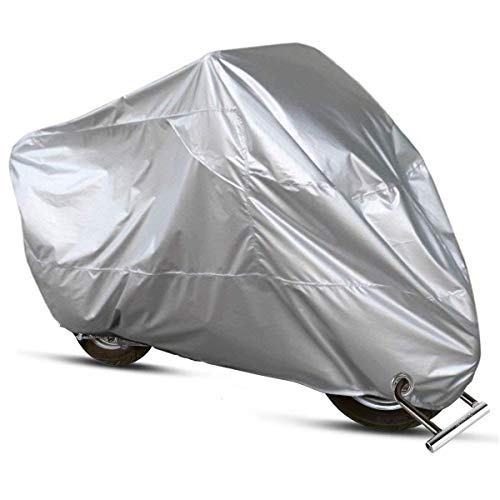 ANFTOP Telo Coprimoto Impermeabile Per Esterno XXXL universale 210D Spessa Tessuto Copri Scooter Moto Motociclo - Colore: argento 3XL