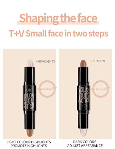 2 In 1 Makeup Shading Stick, Double-Head Make Up Concealer Contouring Sticks, Highlighter Three-Dimensional Face Brightening Pencil（Pack Of 1) (01#Ivory White) #TOP6