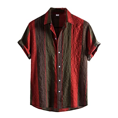 Chemise hawaïenne imprimée Disimlarl à manches courtes avec boutons durables pour homme XL