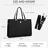 IGOLUMON Sac Cabas Grande Capacité Sac Ordinateur Femmes 15.6 Pouces Imperméable Sac a Main PU Cuir Sac de Cours Lycee Bandoulieres Epaule pour Affaires Travail Noir #1