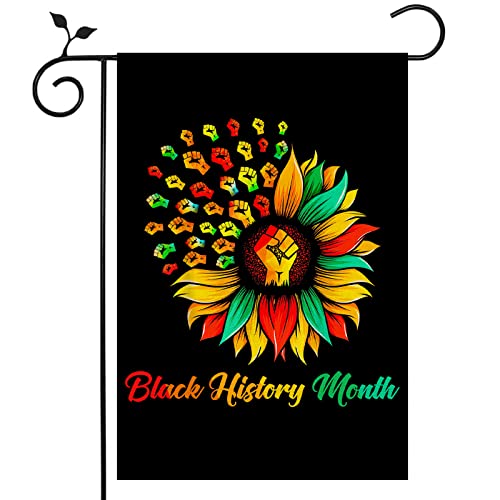 Nepnuser Black History Month Garden Flag African American Double Sided Festival Decoration Lawn Front Yard Sign Decor