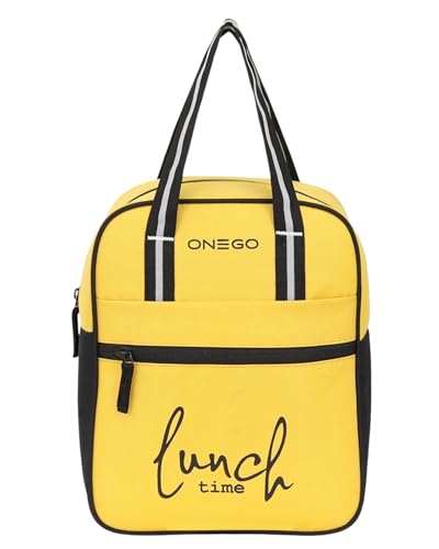 Image of Durable & Lightweight Lunch Bag | Trendy Water-Resistant Tiffin Bag & Meal Holder for Office, School, Travel & Picnic, Stylish, Insulated Design for Men, Women & Kids (Yellow)