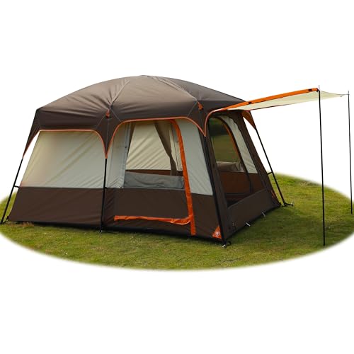 KTT Large Tent 6 Person,Family Cabin Tents,Straight Wall,3 Doors and 3 Windows with...
