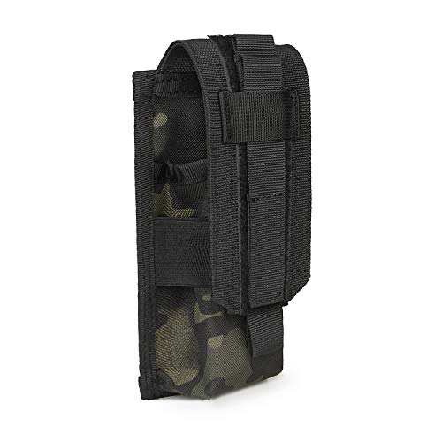 Leisontac Tactical Magazine Pouch M4/M16 Molle Single Pistol Mag,Flashlight Too,Knife Sheath Cartridge Clip Holster With Belt Holder(Black Muticam) #TOP11