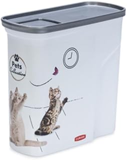 Curver PetLife Futter-Container 2 kg Trockenfutterbehälter für Katzen Vorratsbehälter für Tiernahrung 20,5 x 8,6 x 19,40 cm